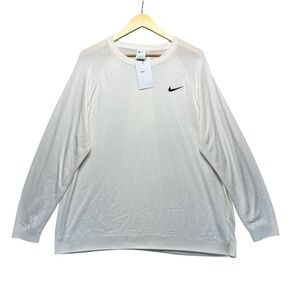 Nike Women's Tour Golf Sweater XXL Ivory Crew Neck Long Sleeve Top‎ $110 NWT